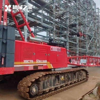 75 Ton Used Crawler Cranes XCMG XGC75 Second Hand Crawler Crane MOY 2017